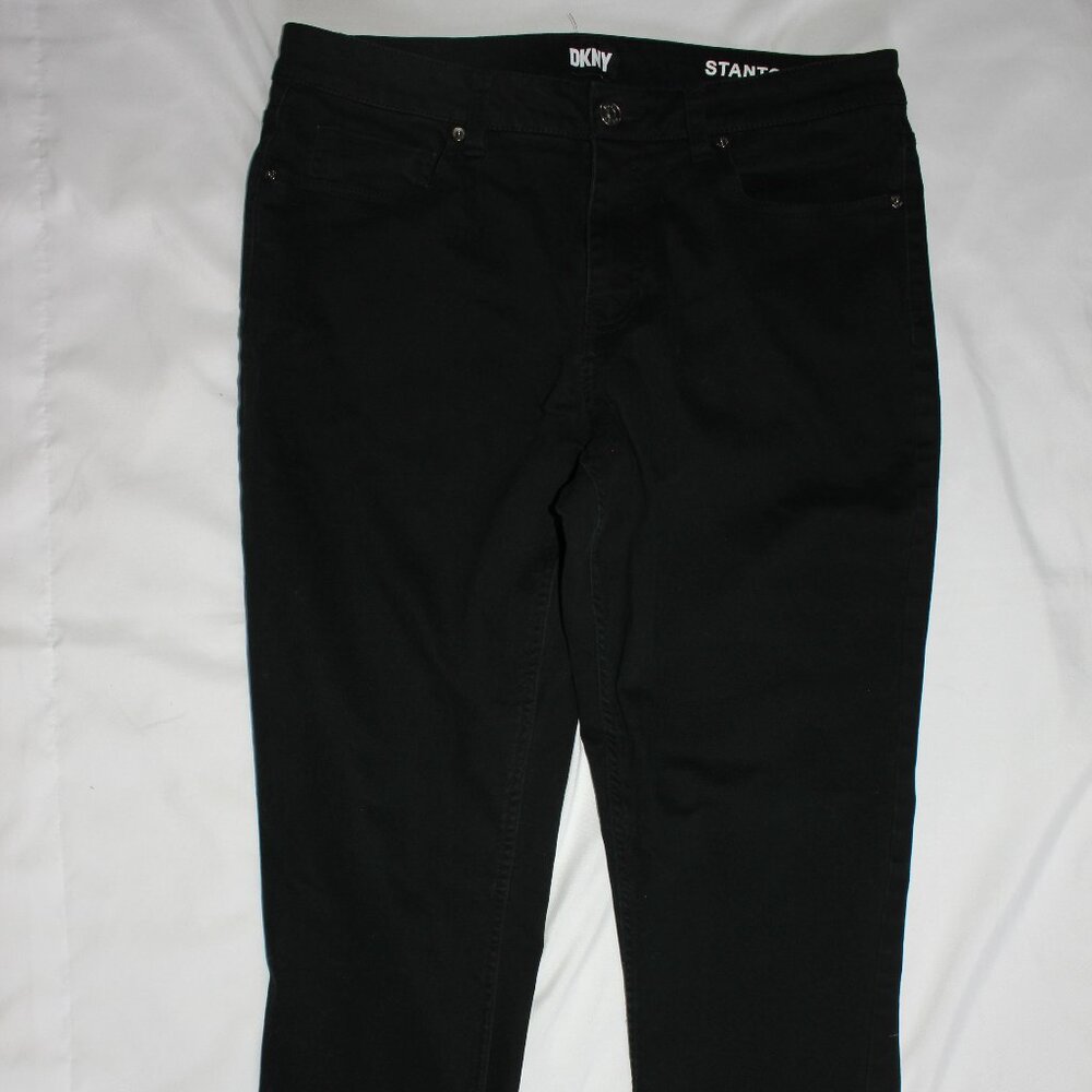 DKNY Jeans Mens(34 x28) Stanton Slim Fit Black Denim Dark Wash Stretch Casual